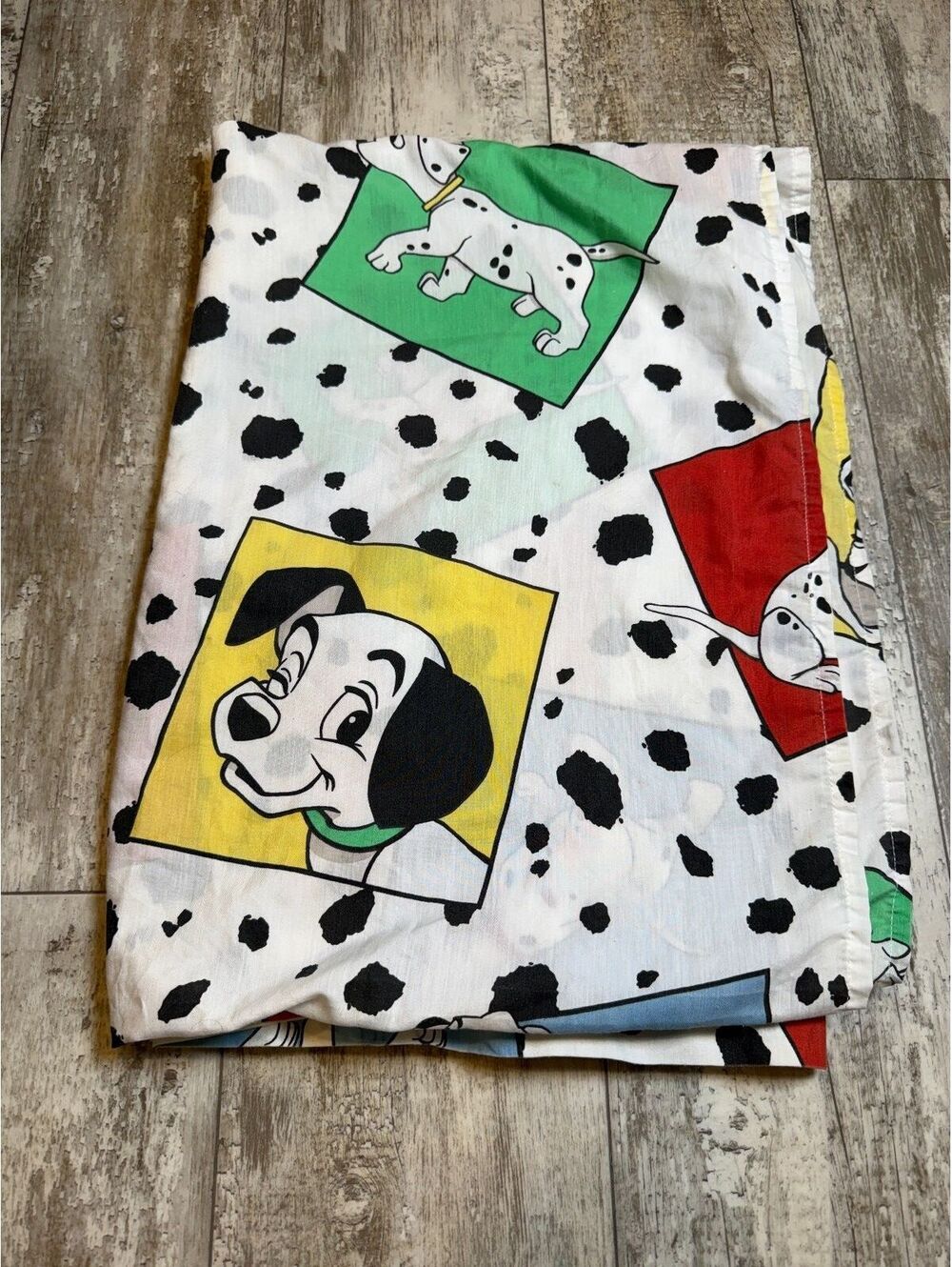 Disney 101 Dalmatians Twin Flat Sheet Vintage Made USA Fabric